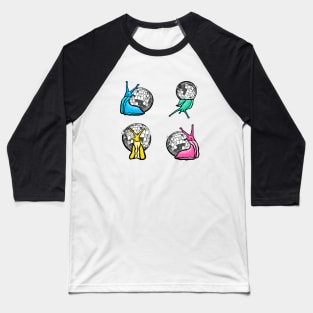 Rainbow Disco Snail Multipack Baseball T-Shirt